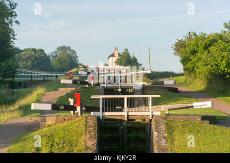 Foxton locks, Leicestershire, à l'aube Banque D'Images