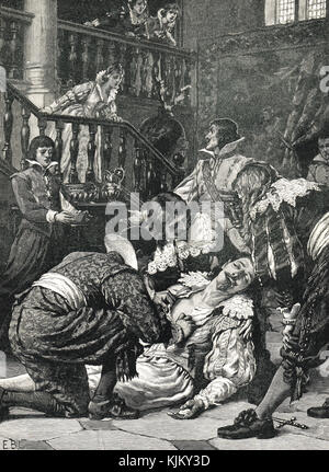L'assassinat de George Villiers, 1 duc de Buckingham, 23 août 1628 Banque D'Images