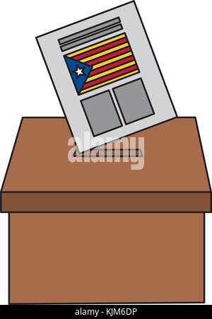 L'indépendance drapeau catalunya voter droit Illustration de Vecteur