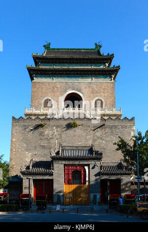 Tour de l'horloge à l'ancienne ville chinoise, tourné à Beijing. Banque D'Images