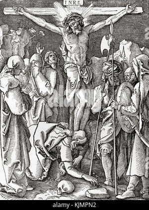 La Crucifixion d'après un imprimé d'Albrecht Dürer. De l'Histoire illustrée du monde de Ward et Lock, publié vers 1882. Banque D'Images