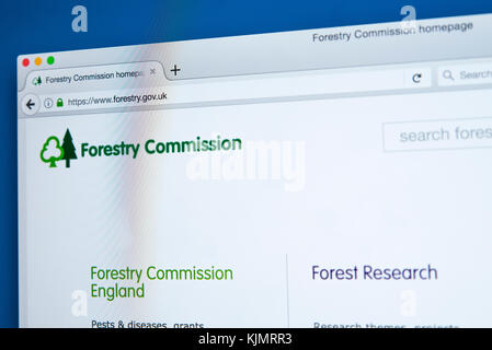 Londres, Royaume-Uni - 17 NOVEMBRE 2017 : La page d'accueil du site web officiel de la Commission de la foresterie - le gouvernement britannique non ministériel ministère respo Banque D'Images