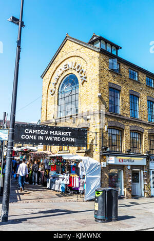 Marché de Camden Camden Lock Londres Royaume-Uni l'Angleterre, le marché de Camden, Camden market signe Londres, Londres Camden Lock, signe, signes, UK, Londres London City Banque D'Images