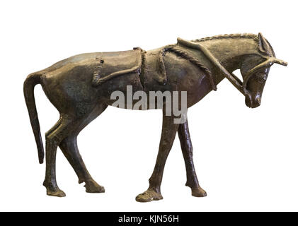 Figurine de cheval du sanctuaire de Tartessian-Palais de Cancho Roano, Zalamea de la Serena, Badajoz, Espagne Banque D'Images