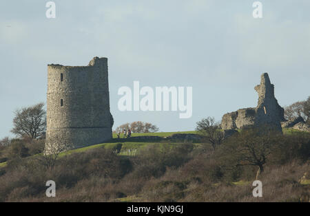 Un paysage de hadleigh castle une fortification en ruine dans le comté anglais de l'Essex. Banque D'Images