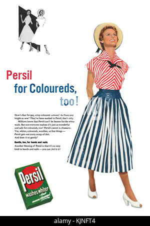 1954 La publicité pour lessive en poudre Persil. Banque D'Images