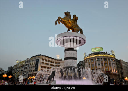 Alexander la grande statue, Skopje, Macédoine Banque D'Images