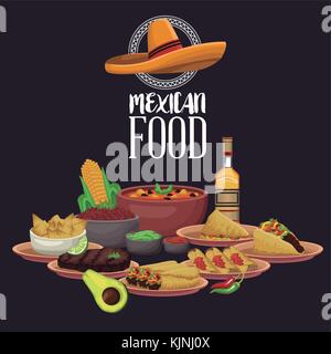 Brochure de l'alimentation mexicaine Illustration de Vecteur