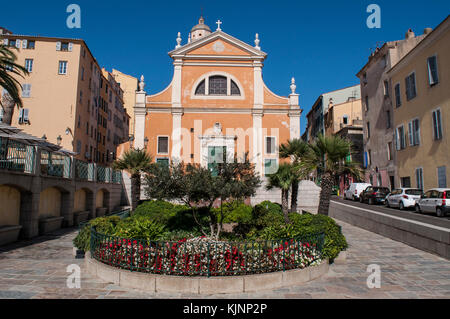 Corse : ajaccio la cathédrale, connue sous le nom de la cathédrale de Notre Dame de l'assomption d'Ajaccio, une église catholique dans le centre de la ville Banque D'Images