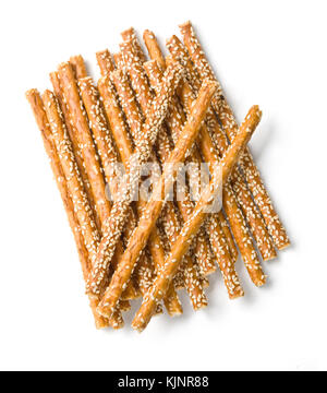 Croustillant sucré avec de la paille de pavot Graines sur un fond blanc avec clipping path Banque D'Images