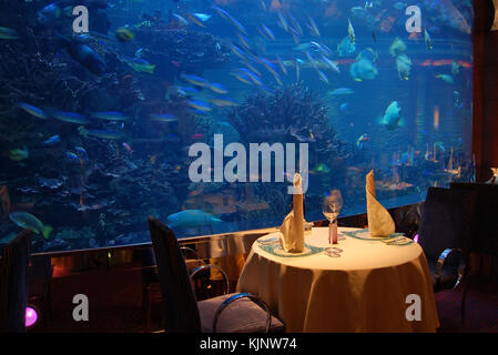 Restaurant Al Mahara, Burj Al Arab, Dubaï, Émirats arabes unis Banque D'Images