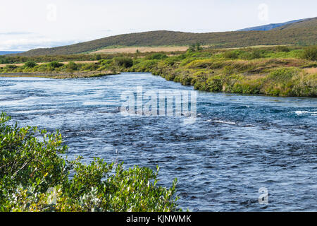 Voyager en Islande - lit de rivière bruara en septembre Banque D'Images