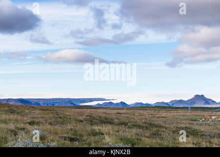 Voyager en Islande islandais - paysage près d'biskupstungnabraut road près de la cascade de Gullfoss en soirée d'automne Banque D'Images