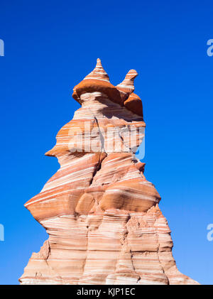 Matin vue du Clown Hopi, une formation de grès Moenave dans l'Adeii Echii Falaises de Coconino county, Arizona. Banque D'Images