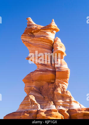 Matin vue du Clown Hopi, une formation de grès Moenave dans l'Adeii Echii Falaises de Coconino county, Arizona. Banque D'Images