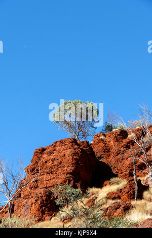 Le minerai de fer australien paysage, Pilbara, Australie occidentale Banque D'Images