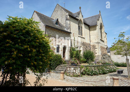 La petite ville historique de Behuard une petite Cité de Caractère située sur une île sur la Loire près d'Angers dans la vallée de la Loire en France. Banque D'Images