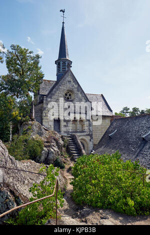 La petite ville historique de Behuard une petite Cité de Caractère située sur une île sur la Loire près d'Angers dans la vallée de la Loire en France. Banque D'Images