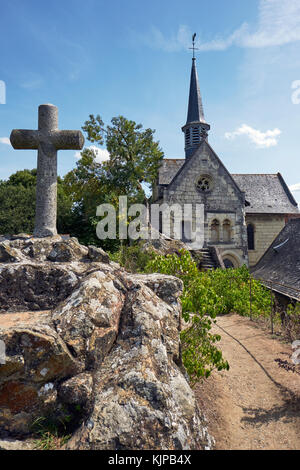 La petite ville historique de Behuard une petite Cité de Caractère située sur une île sur la Loire près d'Angers dans la vallée de la Loire en France. Banque D'Images