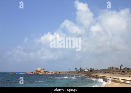 Leuchtturm Jetty - Césarée - Israël Banque D'Images