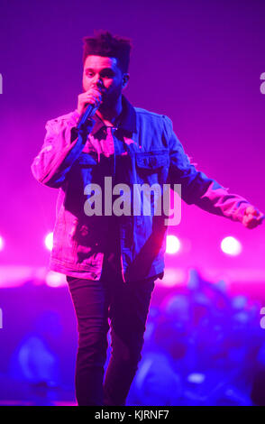 'The Weeknd - Starboy: Legend of the Fall 2017 World Tour' à AmericanAirlines Arena avec: The Weeknd Where: Miami, Florida, Etats-Unis quand: 24 Oct 2017 Credit: JLN Photography/WENN.com Banque D'Images