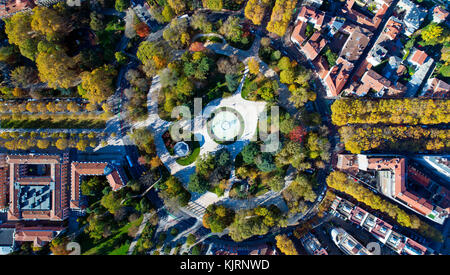 Vue aérienne du grand rond-point parc dans toouse ville, france Banque D'Images