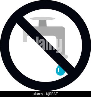 L'icône Fermer la vanne d'eau fuite. Interdiction et empêcher l'eau de canalisation. vector illustration Illustration de Vecteur