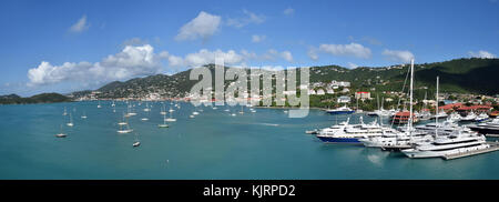 Vue panoramique aérienne de Charlotte Amalie, saint Thomas, îles Vierges américaines Banque D'Images