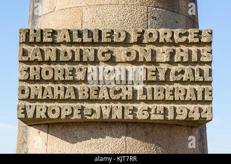 D-Day Memorial sculpture détail à Omaha Beach : les forces alliées à l'atterrissage sur cette rive qu'ils appellent l'Omaha Beach libérer l'Europe - 6 juin 1944 Banque D'Images