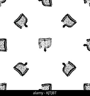 Motif noir sans couture des intestins Illustration de Vecteur
