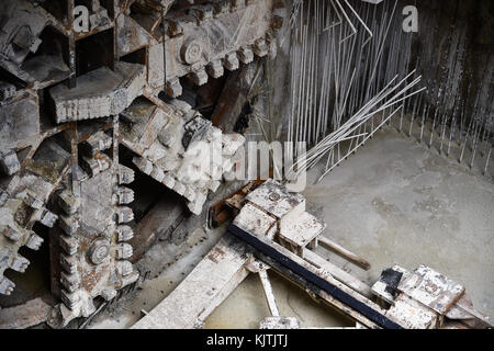 Tunnel boring machine en action pendant la construction du métro Banque D'Images