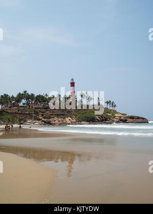 Kavalam beach et phare Banque D'Images