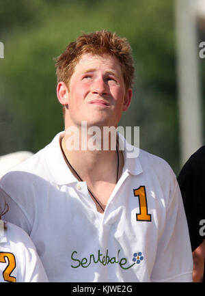 New York, États-Unis. 30 mai 2009. Le prince Harry de Grande-Bretagne photographié lors du Manhattan Polo Classic match sur Governors Island à New York, États-Unis, 30 mai 2009. Les recettes du Manhattan Polo Classic bénéficieront à la charité du Prince Harry ? Les amis américains de Sentebale? Credit : Albert Nieboer () | usage Worldwide/dpa/Alamy Live News Banque D'Images