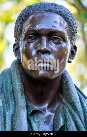 Détail des trois soldats (les trois militaires) de la statue, la Vietnam Veterans Memorial, le National Mall, Washington, D.C., États-Unis d'Amérique, USA. Banque D'Images