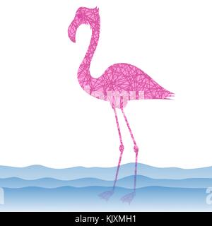 Oiseau flamant rose Illustration de Vecteur
