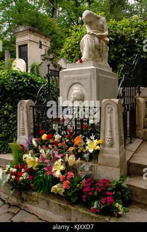 Tombe d'un compositeur polonais Frédéric Chopin piano et un cercle vertueux enterré au cimetière du Père-Lachaise, paires, France Banque D'Images