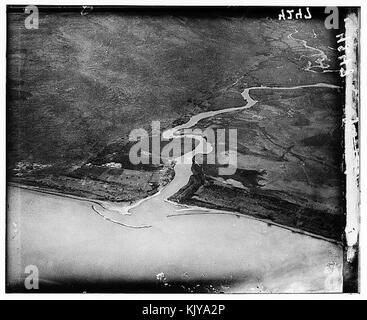 L'air vues de Palestine. Entrée de la Jordanie dans le lac de Génésareth. Le nord de l'extrémité du lac octoiber 1931 Banque D'Images