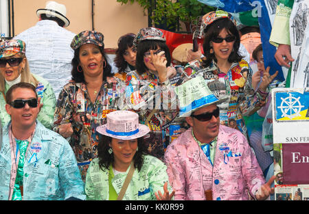 Carnaval, choeur à la plaza candelaria, Cadix, Andalousie, Espagne, Europe Banque D'Images