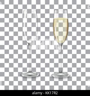 Plein et vide verre de champagne Illustration de Vecteur