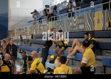 Royaume-uni, le prince Harry de galles se réunit avec les athlètes en compétition dans l'Invictus à l'jeux panaméricains toronto sports centre le 22 septembre 2017 à Toronto, Canada. l'Invictus games est un événement de style international paralympique pour le personnel militaire blessé ou malade et les anciens combattants. (Photo de daniel luksan par planetpix) Banque D'Images