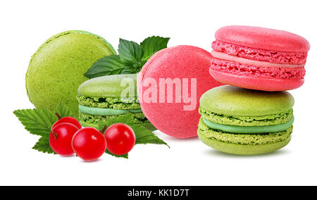 Macarons isolated on white Banque D'Images