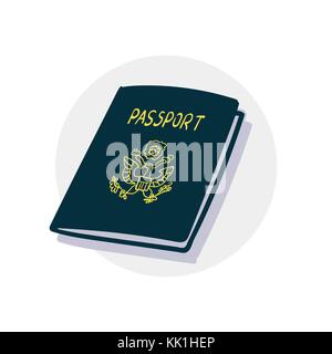 L'icône de passeport américain Illustration de Vecteur