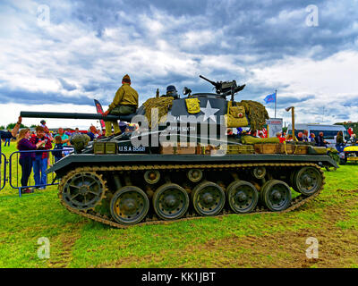 M24 Chaffee deuxième Guerre mondiale char léger américain dans Northumberland Banque D'Images