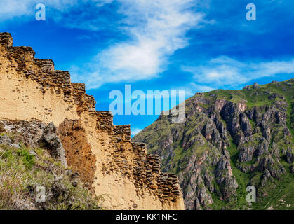 Ruines d'Ollantaytambo, vallée sacrée, région de Cuzco, Pérou Banque D'Images