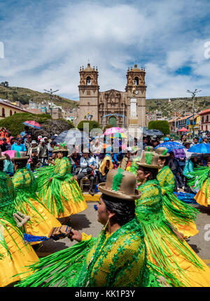 Fiesta de la Virgen de la Candelaria, place principale, Puno, Pérou Banque D'Images