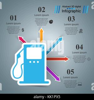 Gas station - infographie d'affaires. Illustration de Vecteur