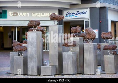 Monument fontaine météorite Gabaon, Windhoek, Namibie, Afrique Banque D'Images