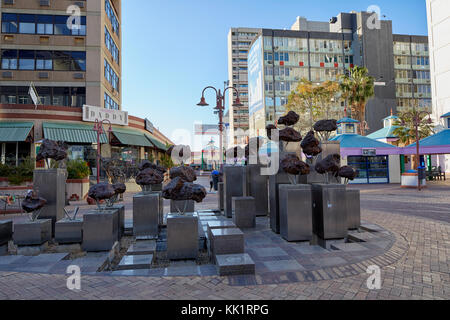 Monument fontaine météorite Gabaon, Windhoek, Namibie, Afrique Banque D'Images