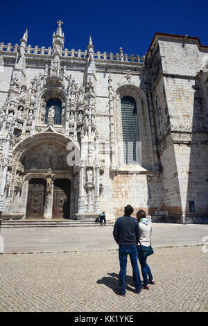 Le monastère des Hiéronymites ou le monastère des Hiéronymites (Mosteiro dos Jeronimos), un ancien monastère de l'Ordre de Saint Jérôme près de la rivière Tagus je Banque D'Images