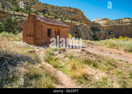 Behunin mormon cabin en Capitol Reef National Park, Utah Banque D'Images